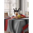 thumbnail image 6 of Grey Geometric Table Cloth, Modern Abstract Black White Red Striped Waterproof Tablecloth for Rectangle Tables, Reusable Washable Fabric Table Cover for Restaurant Kitchen Dining Tables 52"x70", 6 of 6