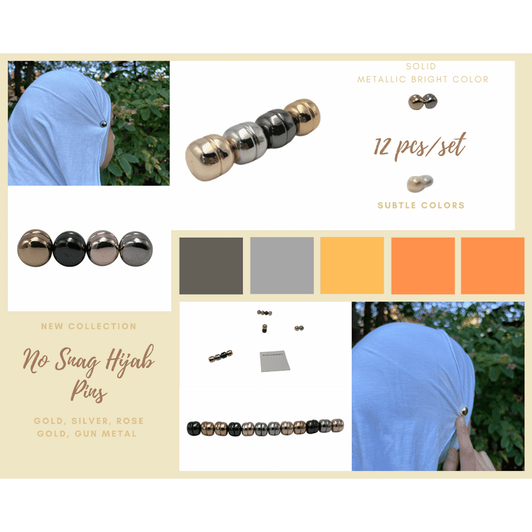 Luxury Magnetic Hijab Pins, No Snag Hijab-Pins, Magnetic Buttons, Strong  Magnetic Hijab Pins for Women, Girls Ideal for Scarfs, Shawl, Hijab 0.45  (12 Pcs/set) 
