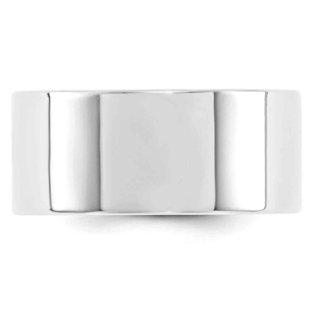 Primal Gold 10 Karat White Gold 10mm Standard Flat Comfort Fit Band Size 13.5