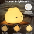 thumbnail image 3 of Bunny Night Light for Kids, 3-Level Dimmable Silicone Lamp with 15-Min Timer, Soft Yellow Light for Nursery, Baby Sleep Aid, Feeding, Rechargeable, 3 of 10