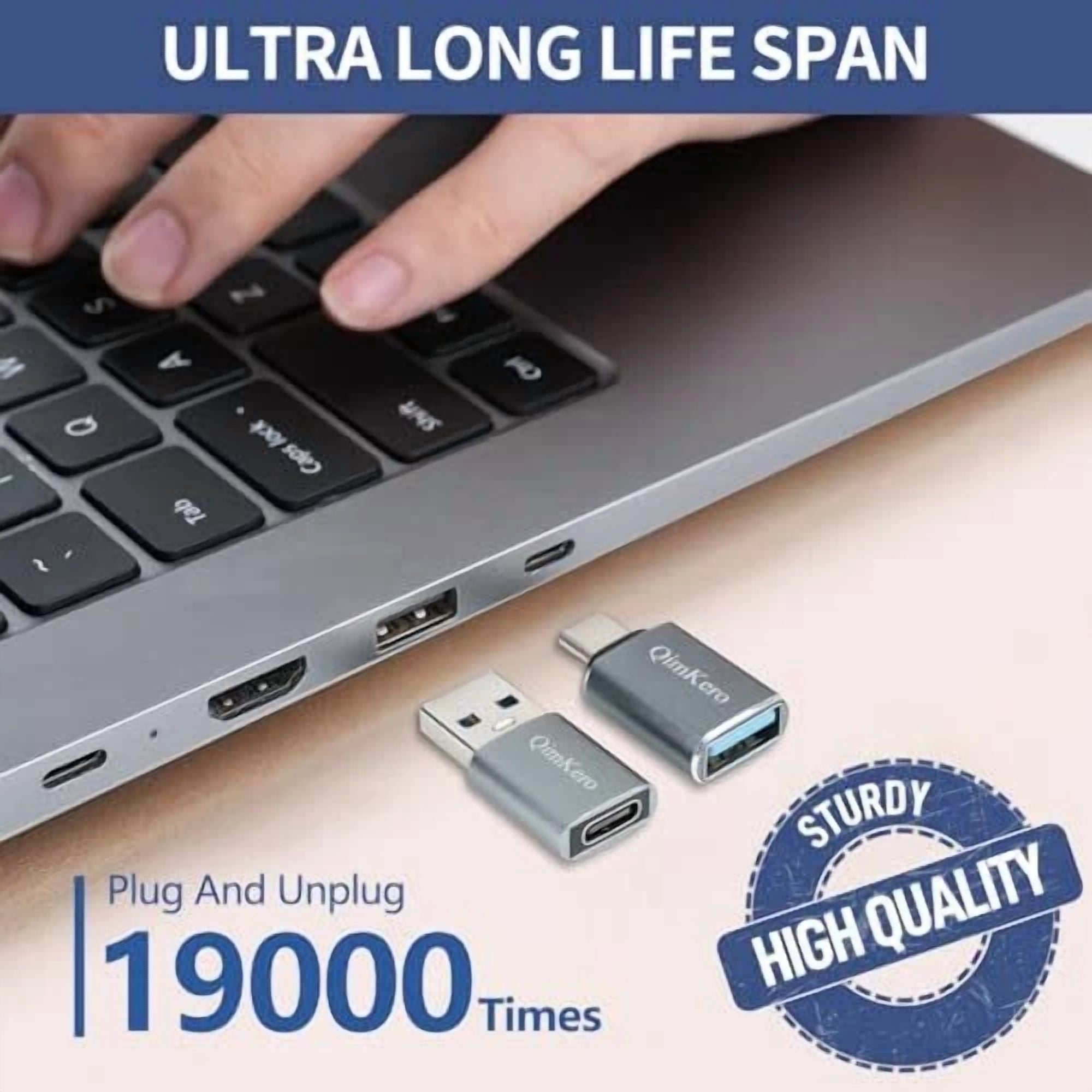4 Pack Usb To Usb C Otg Adapter ?2*Type C Female To A Male Charger