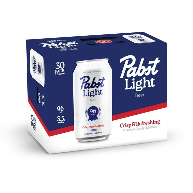 Pabst Light Beer, 30 Pack, 12 fl oz Aluminum Cans, 4.7% ABV, Domestic Lager, Milwaukee, WI