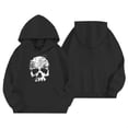 thumbnail image 4 of RUTAYY Girls Pullover Hoodie Vintage Skull Art Graphic Long Sleeve Casual Fall Sweatshirt with Front Pocket for Kids Black, 4 of 4