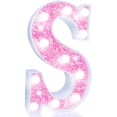 thumbnail image 1 of Carpa LED Pooqla con forma de letra para marquesina, color rosa claro, funciona con pilas, 1 of 6