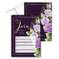Stonehouse Collection - Formal Purple Flower Invitations - Floral Bridal Party I