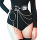 thumbnail image 2 of Arnés de material cuero PU Punk para mujer, cadenas para el cuerpo, borla de cadena de Metal, tu diario o de Cosplay, 2 of 7