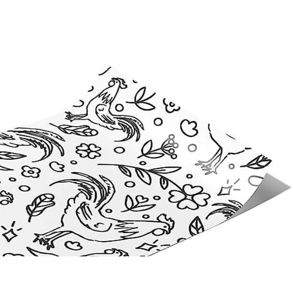 Rwraps Chickens Birds Cockadoodle Doo Matte Vinyl Film Wrap 59in x 6in Vinyl Vehicle Car Film Sheet