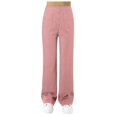 thumbnail image 1 of Ladies Pants Casual Straight Leg High Waisted Button Down Stretchy With Multiple Pockets Ladies Summer Pants Pink S, 1 of 4