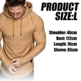 thumbnail image 2 of Sudadera deportiva con capucha de moda para hombre, sudadera de polar de color sólido, 2 of 5