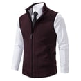 thumbnail image 3 of Chaleco de punto para hombre, chaleco sin mangas con cuello alto, chaleco con cremallera engrosada, 3 of 6