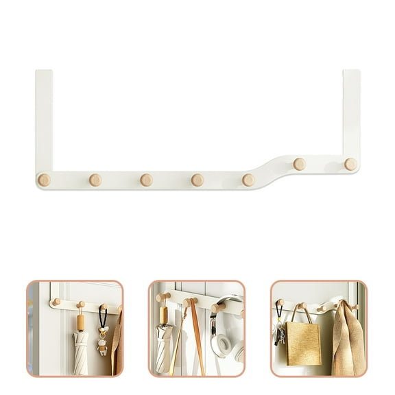 PTOOTP Over The Door Coat Hanger Iron White 1Pcs Bedroom 20.1*9.1in