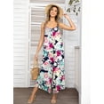 thumbnail image 4 of CALIPESSA Womens Summer Floral Print Wide Leg Strapless Casual Jumpsuits For Women, 4 of 5