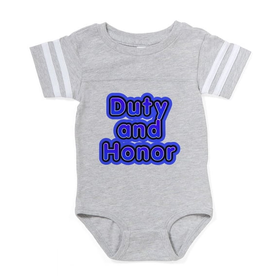 CafePress - Duty And Honor - Cute Infant Baby Football Bodysuit