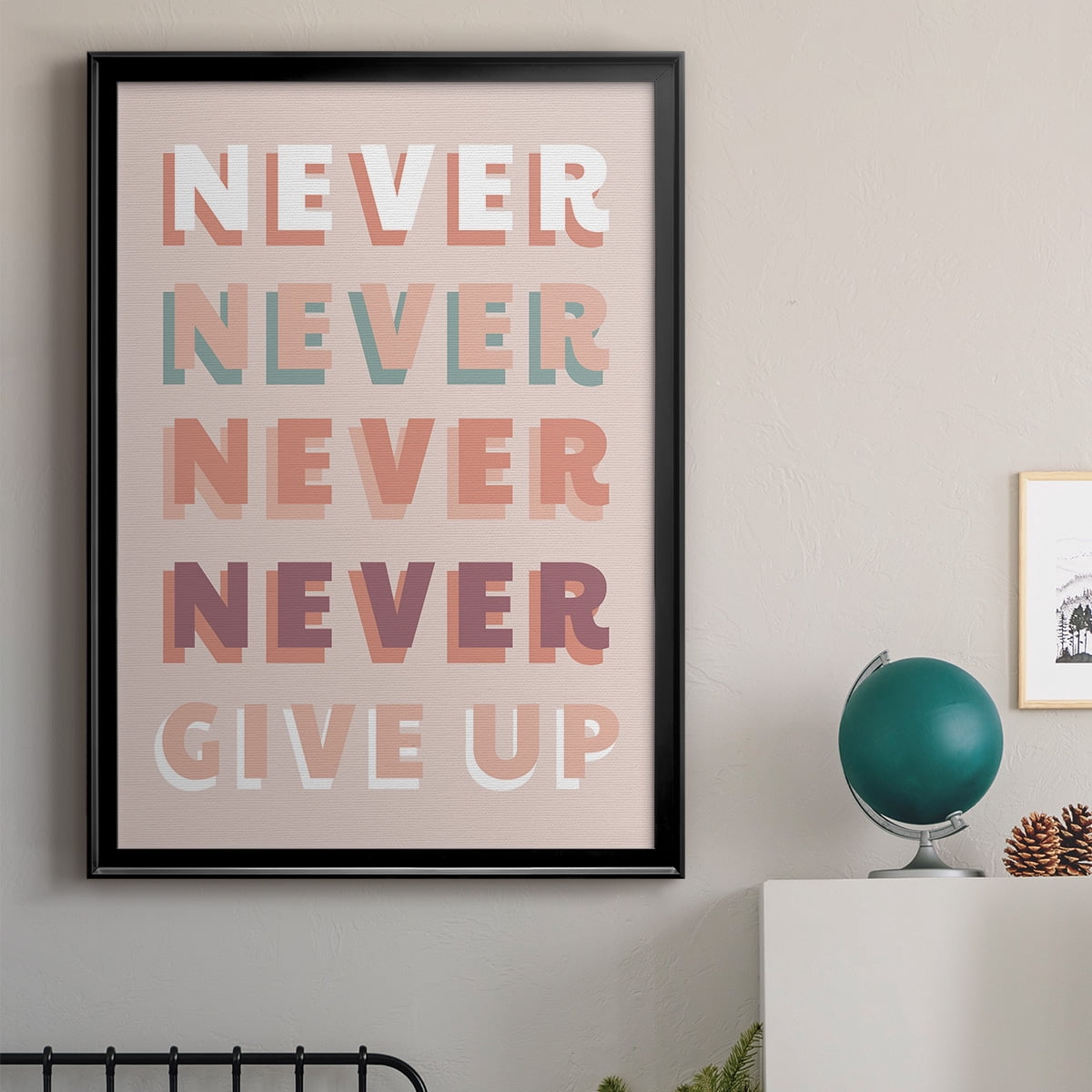 Never Give Up Premium Framed Print - Ready to Hang