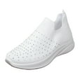 thumbnail image 5 of Rhinestones Womens Slip on Walking Shoes Non Slip Running Workout Sneakers Breathable Gym Work Shoes, 5 of 8