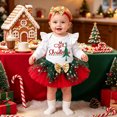 thumbnail image 2 of Baby Girl Christmas Outfit Long Sleeve Ruffle Princess Tutu Dress Headband Christmas Tutu Dress Outfit Long Sleeve Ribbed Ruffle Glitter Tulle Princess Dress Christmas Outfits, 2 of 7