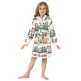 thumbnail image 6 of FORMRS Niños Bathrobe Unisex Hooded Robe Soft Plush Pajamas Sleepwear, Size 10-12T, Christmas Train, 6 of 7