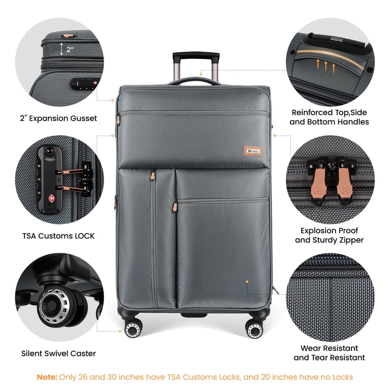 New York Xpress 3 Piece Softside Luggage Set,Lightweight