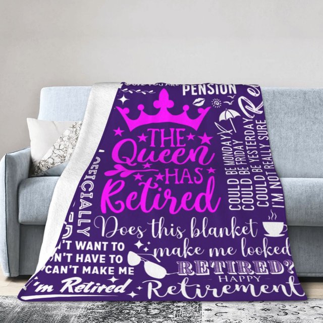 LHSHID Retirement Gifts For Women Throw Blanket Soft Fuzzy Fleece Blanket For Couch Bed Living Room Decoration 30x40in