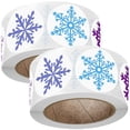 thumbnail image 2 of Stickers Invierno FrostFlakes 2Pzas 2x50 Etiquetas Copos de Nieve Ø2.5cm 8 Diseños Papel Adhesivo Mate Multicolor., 2 of 4