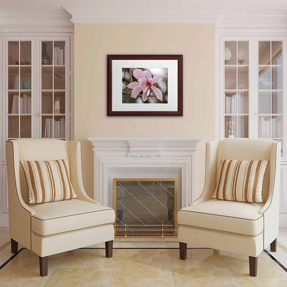 Trademark Fine Art "Magnolia" Canvas Art by Pierre Leclerc, White Matte/Wood Frame