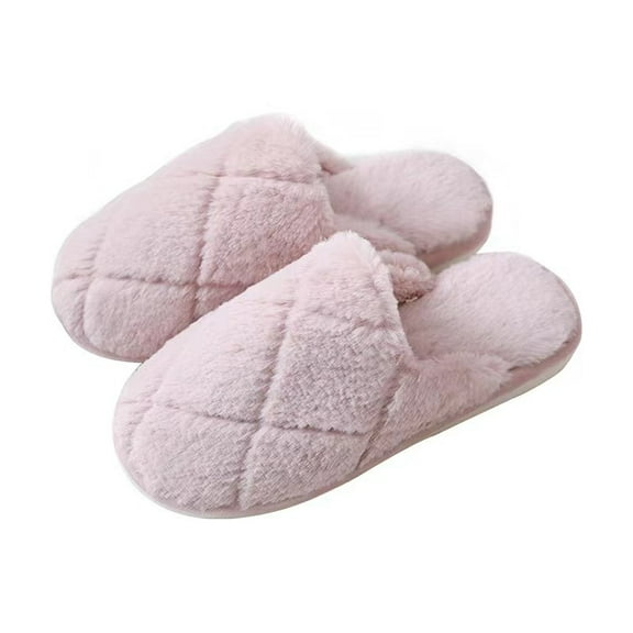 Cozy Unisex Fluffy Faux Sheepskin Slippers - Closed-Toe Anti-Slip Indoor/Outdoor Warm Winter House Shoes