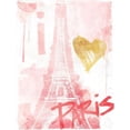 thumbnail image 3 of OnRei 12x14 Black Modern Framed Museum Art Print Titled - I Love Paris Blush, 3 of 5