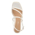 thumbnail image 2 of SUN STONE Womens White 1" Platform Cork-Like Strappy Padded Bella Square Toe Wedge Buckle Slingback Sandal 9.5 M, 2 of 4