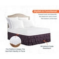 thumbnail image 3 of CCNY 18" Inch Drop Multi Ruffled Bed Skirt Olympic Queen Size 100% Microfiber Made Plum Color, 3 of 6