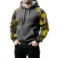 thumbnail image 4 of Men’s Pullover Hoodie with Camouflage Print Long Sleeve Drawstring Hooded Sweatshirt Casual Loose Fit Kangaroo Pocket Dark Gray L, 4 of 5