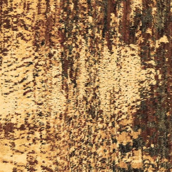 Ahgly Company Indoor Square Abstract Brown Modern Area Rugs, 8' Square