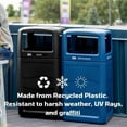 thumbnail image 6 of Large Capacity 50 Gallon Waste Bin Made of 100% Recycled Plastic Commercial Outdoor Trash Can for Commercial Spaces with Modern High End Aesthetic - (Black Waste), 6 of 9