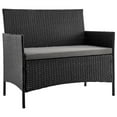 thumbnail image 3 of Manhattan Comfort Imperia 4-Piece Rattan Patio Conversation Set in Gray, 3 of 5