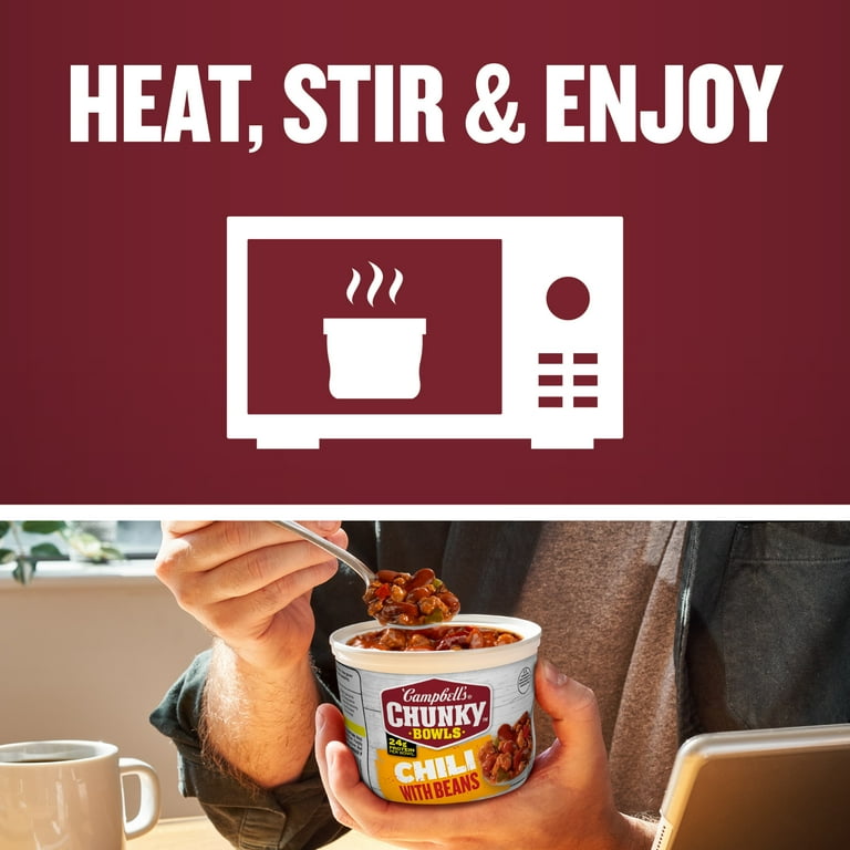 Campbell's Chunky Chili with Beans, 15.25 oz Microwavable Bowl
