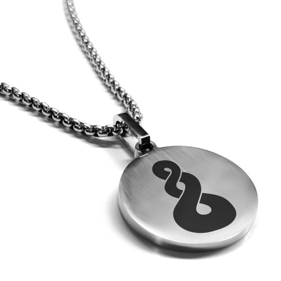 Stainless Steel Pikorua (Twist) Maori Symbol Round Medallion Pendant Necklace