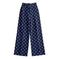 thumbnail image 3 of QHFBli Women's Polka Dots Wide Leg Pants Elastic Waist Baggy Trousers, 3 of 3