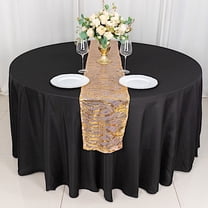 BalsaCircle 12x108 in Rose Gold Mesh Wavy Embroidered Sequins Table Runner Party Events Reception Decorations Supplies