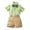 Khaki, variant on Boys 2 Piece Outfits Short Sleeve Stripe Print Bow Shirt and Suspender Pants Set for Toddler Kids