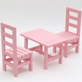 thumbnail image 3 of 1/6 Dollhouse Miniature Dining Table Chairs Furniture Decor Pink, 3 of 6