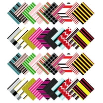 Soimoi Stripes Print Precut 5-inch Cotton Fabric Quilting Squares Charm Pack DIY Patchwork Sewing Craft MN-White