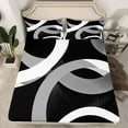 thumbnail image 2 of Erosebridal Geometric Round Full Sheet Sets,Black Grey Bedding Full Size,Abstract Artwork Bed Sheets Set Full Size,Lightweight Circle Room Decor,4pcs, 2 of 7