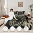 thumbnail image 3 of Castle Fairy Vintage Camo Deer Full Size Comforter Sets 3-Piece,Kawaii Stripes Bow Bedding Comforter Set,Sage Black Cream,Black Reversible,1 Comforter and 2 Pillowcases, 3 of 6