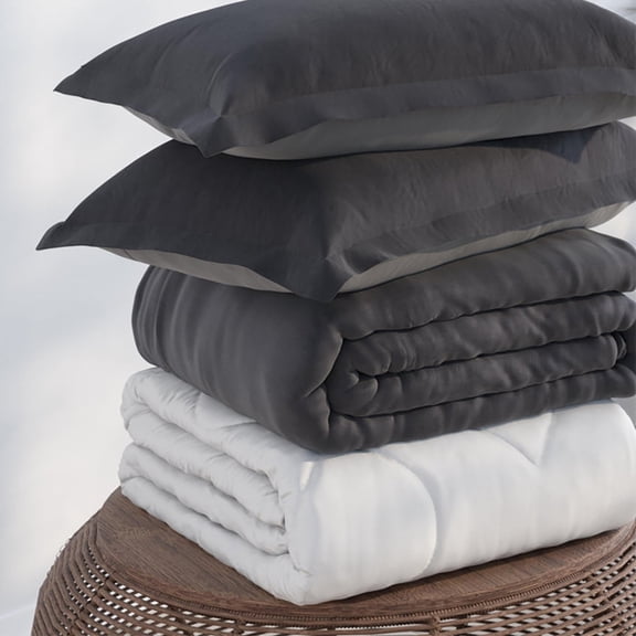 Purecare Duvet Shadow/Dove Gray Cover and Soft Touch/Bamboo In Full / Queen: 94" x 96"