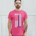 thumbnail image 3 of Tee Hunt Back the Blue American Flag T-shirt Police Law Enforcement Men's Tee, Hot Pink, Small, 3 of 5