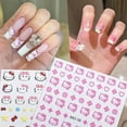 thumbnail image 2 of Pegatinas 3D de Hello Kitty para uñas, accesorios de decoración de Arte de uñas, Sanrio, Anime, dibujos animados, láser, corazón, letra, línea de onda dorada, geometría, 2 of 4