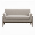 thumbnail image 1 of Flared Arm Loveseat Almond & Walnut Finish Modern Style, 1 of 8