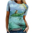 thumbnail image 1 of Tops de moda para mujer, divertidas camisetas informales holgadas con estampado, blusa, camisa estampada Fridja bn2025, 1 of 9