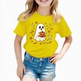 thumbnail image 2 of KPOPLK Toddler Halloween Shirts for Girls - Short Sleeve Tees with Ghosts & Pumpkins Graphics T-shirt Top for 1t-14t,Size 11-12 Years, 2 of 7