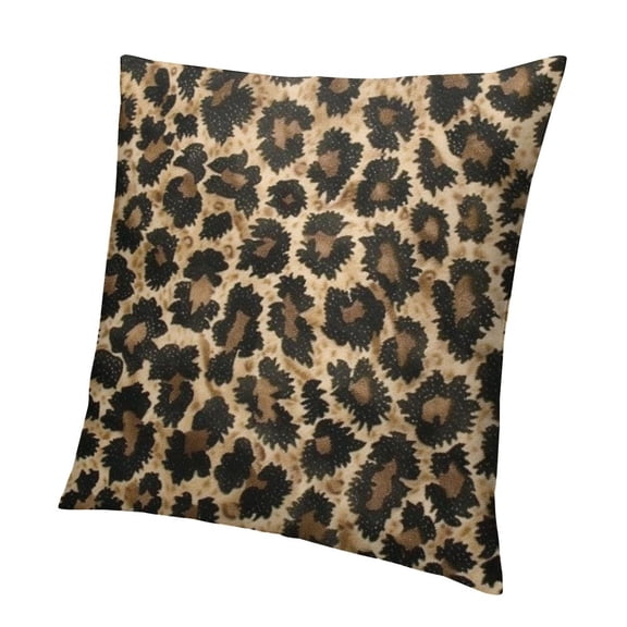 BANET Throw Pillow Cover Leopard Print Pattern Safari Wild Animal Theme Pattern Leo Skin Decor Lumbar Pillow Case Cushion for Sofa Couch Bed Standard Queen 12x12in