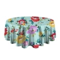 thumbnail image 5 of Pioneer Flower Floral Print Pattern Round Tablecloth 60"x60",Wrinkle Wipeable Table Cloth for Kitchen Dining Room Picnic Patio Party, 5 of 6